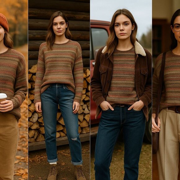 Denim & Supply Ralph Lauren Women Sweater S Grandpacore Cozy Americana Fall Knit - Picture 1 of 12